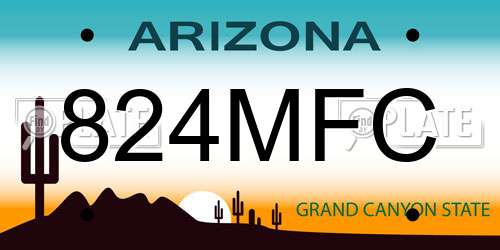 824MFC Arizona License Plate