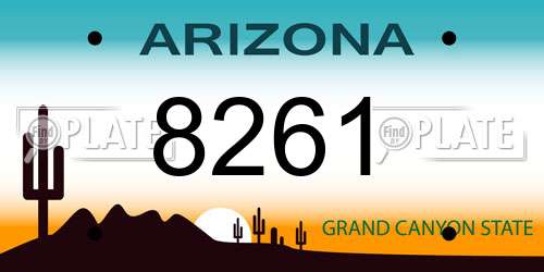 8261 Arizona License Plate