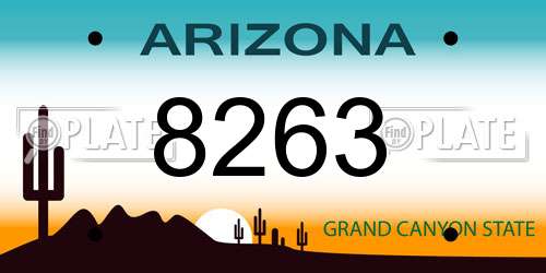 8263 Arizona License Plate