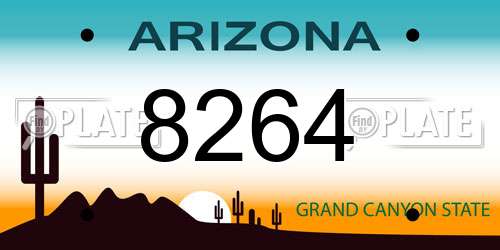 8264 Arizona License Plate
