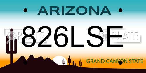 826LSE Arizona License Plate