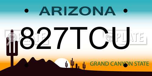 827TCU Arizona License Plate
