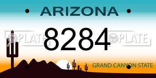 8284 Arizona License Plate