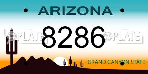 8286 Arizona License Plate