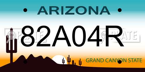 82A04R Arizona License Plate