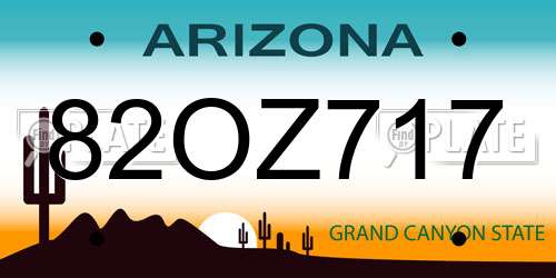 82OZ717 Arizona License Plate