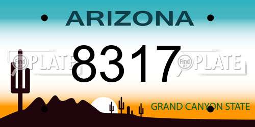 8317 Arizona License Plate