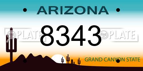 8343 Arizona License Plate