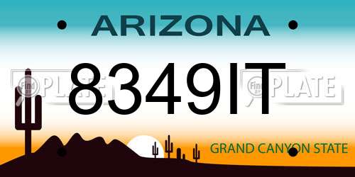 8349IT Arizona License Plate
