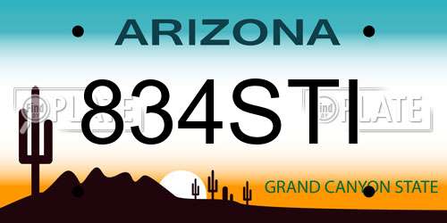 834STI Arizona License Plate