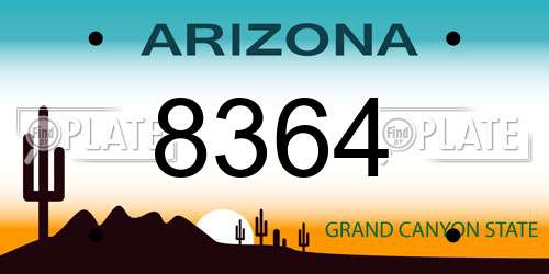 8364 Arizona License Plate