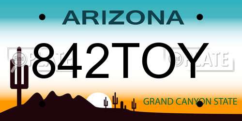 842TOY Arizona License Plate