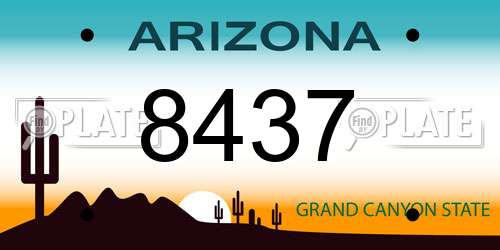 8437 Arizona License Plate