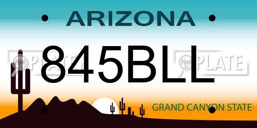 845BLL Arizona License Plate