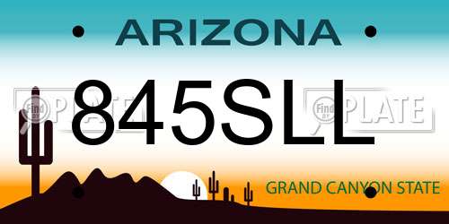 845SLL Arizona License Plate