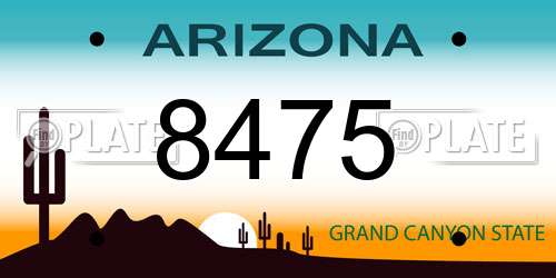 8475 Arizona License Plate