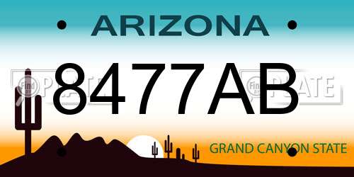 8477AB Arizona License Plate