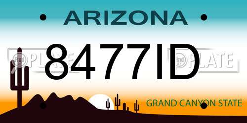 8477ID Arizona License Plate