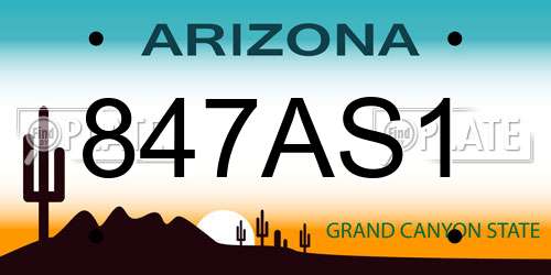847AS1 Arizona License Plate