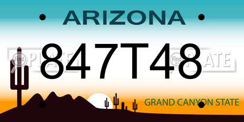 847T48 Arizona License Plate