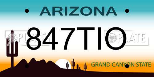 847TIO Arizona License Plate