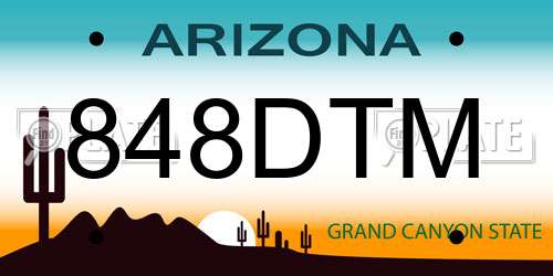 848DTM Arizona License Plate