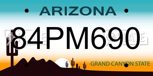 84PM690 Arizona License Plate