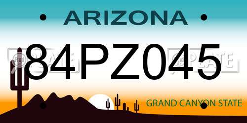 84PZ045 Arizona License Plate