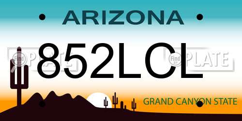 852LCL Arizona License Plate