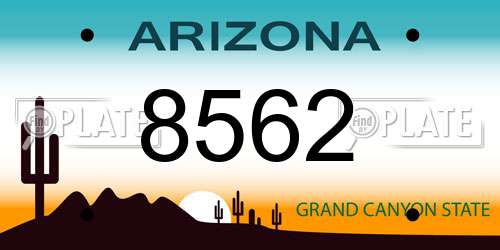 8562 Arizona License Plate