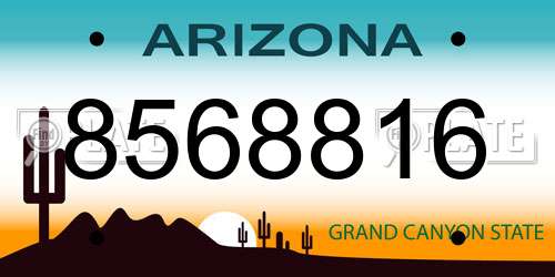 8568816 Arizona License Plate