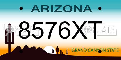 8576XT Arizona License Plate