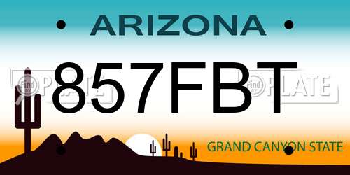 857FBT Arizona License Plate