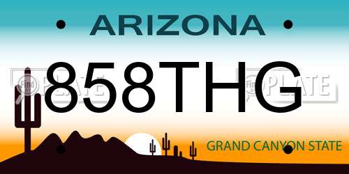 858THG Arizona License Plate