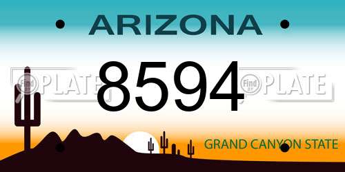 8594 Arizona License Plate