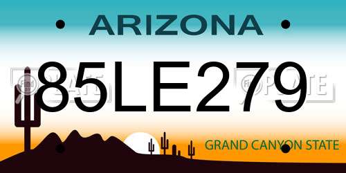 85LE279 Arizona License Plate