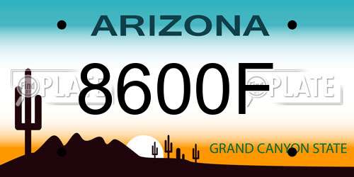 8600F Arizona License Plate