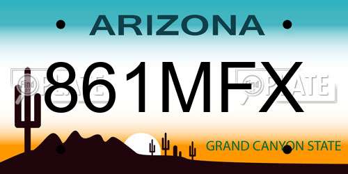 861MFX Arizona License Plate