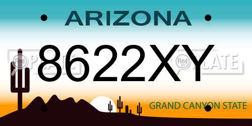 8622XY Arizona License Plate