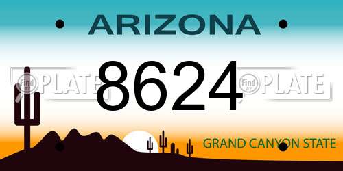 8624 Arizona License Plate