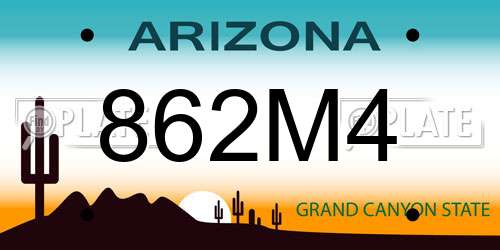 862M4 Arizona License Plate