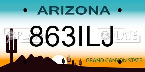 863ILJ Arizona License Plate