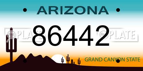 86442 Arizona License Plate
