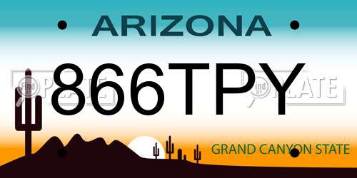 866TPY Arizona License Plate