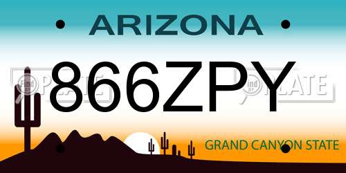 866ZPY Arizona License Plate