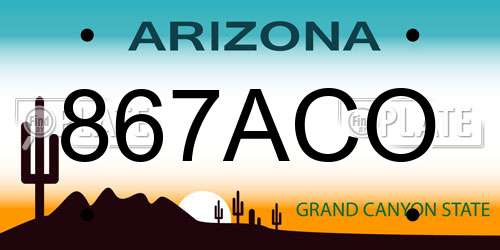 867ACO Arizona License Plate