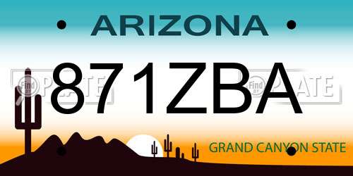 871ZBA Arizona License Plate