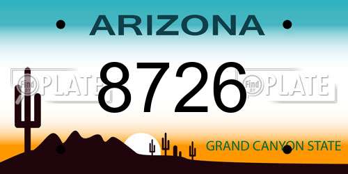 8726 Arizona License Plate