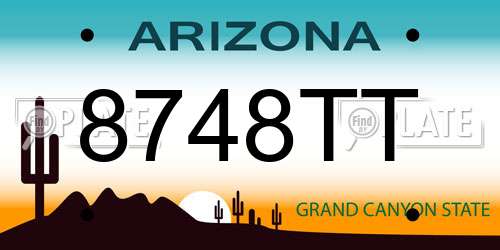 8748TT Arizona License Plate