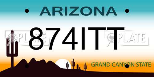 874ITT Arizona License Plate
